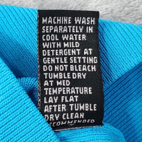 Vintage Lilli Rubin Top Womens S Blue Off Shoulder Smocked Stretch Knit Coquette - Picture 6 of 9